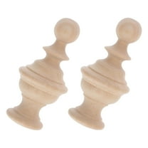AURARMLET 2Pcs Garden Fence Finial Wood Column Topper Khaki Solid Wood Decorative for Home and Outdoor Furniture