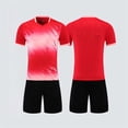 thumbnail image 5 of Qingpeng Kids Sports Training Short Sleeve V Neck Printed Top Elastic Waist Shorts Soccer Football Uniform Matching Outfit Set for Kids, 5 of 6
