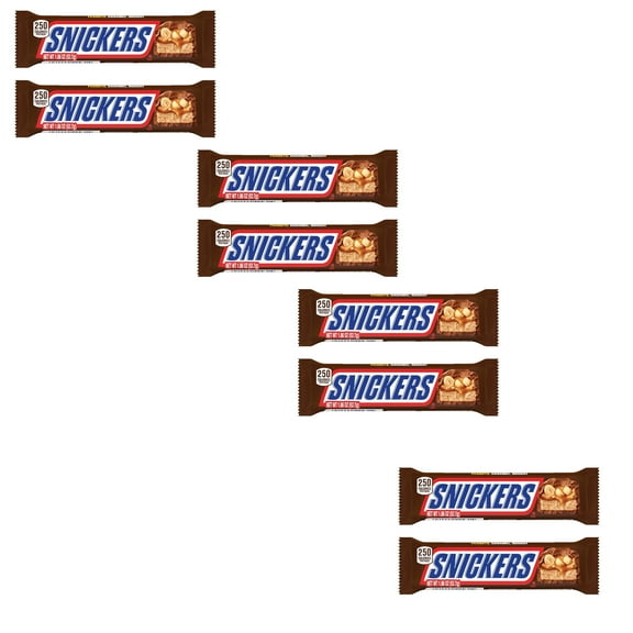Snickers 8-Pack Full-Size Milk Chocolate Caramel Candy Bars