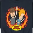 thumbnail image 3 of Beavis & Butthead - Rock Flames - Men's Crew Neck Fleece Pullover, 3 of 5