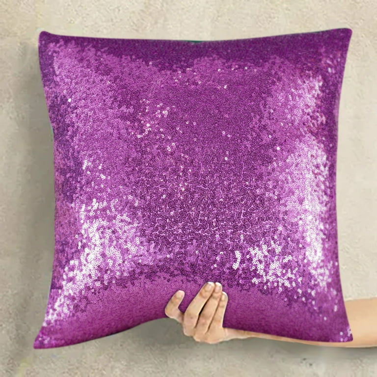 Pillows for Toddlers Girls 15.7 X15.7 Sequin Pillowcase For Wedding Party Decoration Sequin Solid Color Comfy Throw Pillows for Couch Shag Throw