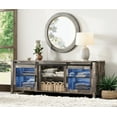 thumbnail image 2 of Wampat Farmhouse TV Stand with Storage Cabinets and Blue Light, Gray, 2 of 7