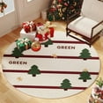 thumbnail image 5 of Horivan Christmas Tree Print Non-Slip Round Rug High-Density Plush Floor Mat for Living Room Bedroom Holiday Party Decor Soft Microfiber Carpet Festive Home Accent Washable Indoor Doormat, 5 of 6