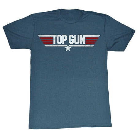Top Gun 80's Action Military Movie Logo Navy Blue Adult (Best Cold Blue For Guns)