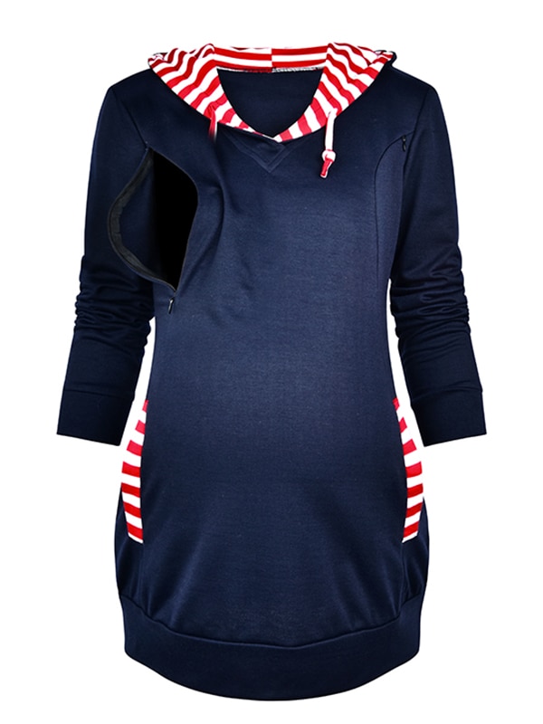 Jchiup Jchiup Maternity Pullover Sweatshirt Hoodie Zip up Nursing