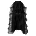 thumbnail image 2 of Yuncity Women Skirts Solid Color High Waist Elastic Maxi A-Line Mesh Asymmetrical Ruffle Summer Leisure Evening Ceremonies Wear Women's Skirts Size L Black, 2 of 5