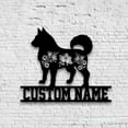 thumbnail image 2 of Craftnamesign Custom FLoral Siberian Husky Metal Wall Art LED Light, Custom Dog Lover Name Sign, 2 of 5