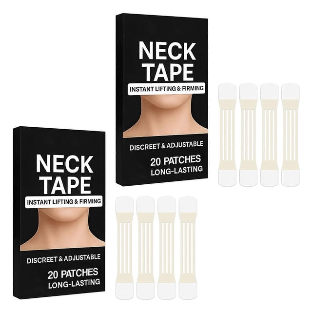 20pcs Neck Firming Tape, Instant Lift Neck Tape, Double Chin Removal, Anti-Aging Wrinkle Removal Neck Patch