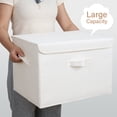 thumbnail image 5 of Granny Says Storage Boxes with Lids, Large Storage Bins with Handles, Decorative Box, Shelves Baskets, Clothes Storage and Organization, White, 2-Pack, 5 of 8
