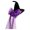 Purple, variant on Women Velvet Tall Pointed Party Hat Gradient Organza Bow Ribbon Sheer Streamer Headwear