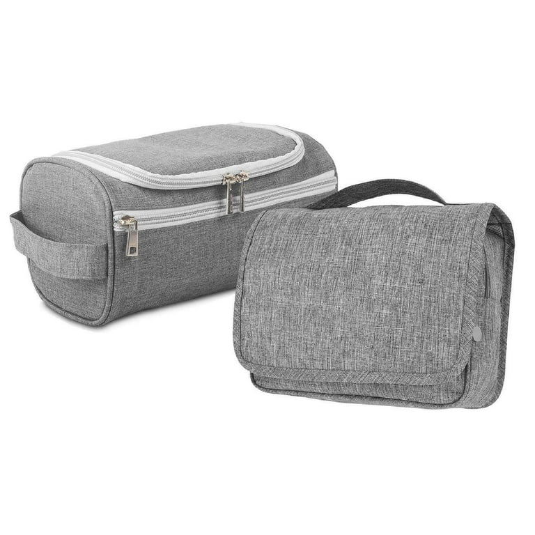 Gray WASH BAG - TRAVEL BAG - GROOMING BAG - COSMETIC BAG - CASE