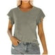 thumbnail image 1 of Mujeres Manga Corta Tops Moda Imprimir Blusa Divertida, Cuello Redondo Poliéster Spandex Tee, 1 of 6