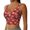 thumbnail image 2 of Rateoe tomato Print Womens' Sports Bras Scoop Neck Sports Vest- Padded U Back Seamless High Impact Support-Medium, 2 of 8
