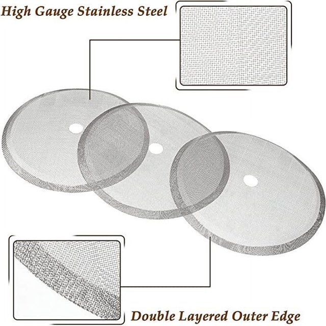 3Pcs Coffee Filter Stainless Replacement Meshes High Temperature Home Kitchen Restsurant Hotel Resistant Tea Maker Filters Home Kitchen Hotel Party Bar
