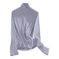 thumbnail image 4 of Sweaters for Women Pullover Oversized Casual Knit Cozy Winter Dark Academia Style Women's Sweater Warm Ribbed Fabric High Neck Long Sleeve Slim Fit Base Layer Stylish Tops Blouse, 4 of 8