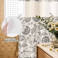 thumbnail image 3 of No Hook Shower Curtain, Grey Paisley Shower Curtains for Bathroom with See Through Top Window, Boho Flower Botanical Leaf Branch Waterproof & Washable Bath Curtain Stall 48"x72", 3 of 9
