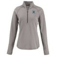 thumbnail image 2 of Women's Cutter & Buck Heather Gray Carolina Panthers  Peshastin Eco Fleece Recycled Tri-Blend Raglan Half-Zip Jacket, 2 of 3
