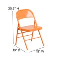thumbnail image 6 of Emma + Oliver 2 Pack Orange Marmalade Triple Braced & Double Hinged Metal Folding Chair, 6 of 10