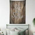 thumbnail image 4 of Quote Tapestry, Romantic Positive Phrase on Rustic Oak Relationship Life Marriage Inspirational Concept, Wall Hanging for Bedroom Living Room Dorm Decor, 60W X 80L Inches, Brown, by Ambesonne, 4 of 5
