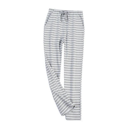 

Homgro Women s Long Pajama Pants Lounge Pjs Soft Drawstring Comfy Cotton Summer Stretch Thin Pj Bottoms Grey White XX-Large
