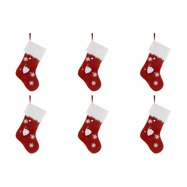 6uds. Medias de Navidad iluminadas Chimenea Medias colgantes Decoración del hogar (Hombres mayores)