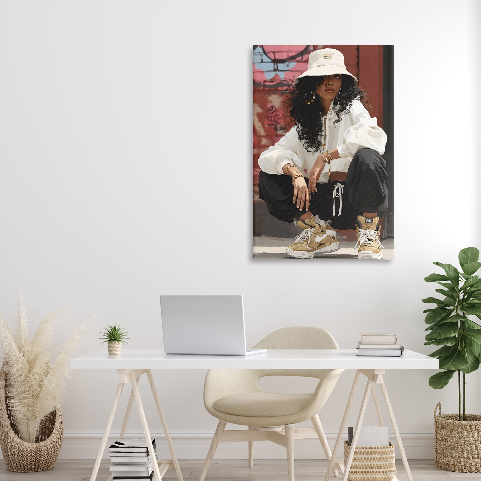 Stupell Industries Urban Streetwear Bucket Hat Canvas Wall Art, design by Franklyn Gregory