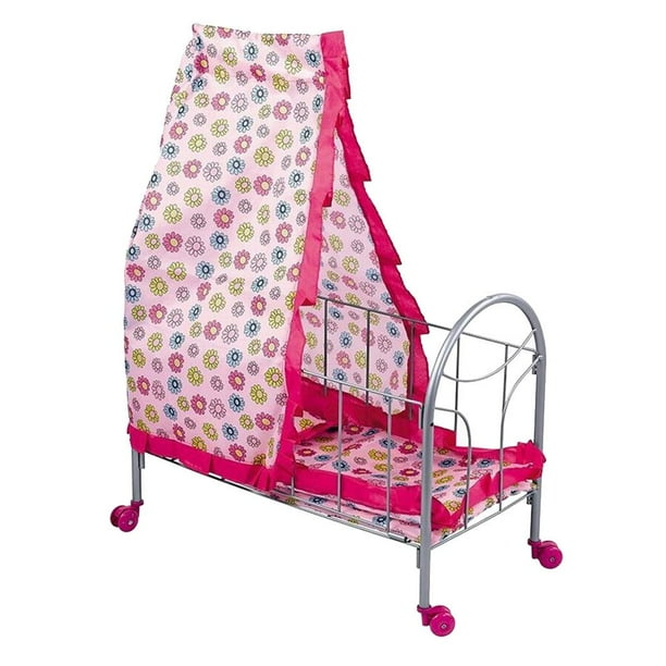 Cuna Para Muñecas Fácil De Montar - De Plástico Y Tela, Juguete De Simulación Para Niñas A Partir De 4 Años
