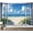 Blue, variant on Minimal Cottage Coastal Tapestry, White Window Grass Seagull Beach Window View Wall Hanging for White Farmhouse & Teen Beach Dorm Summer Decor
