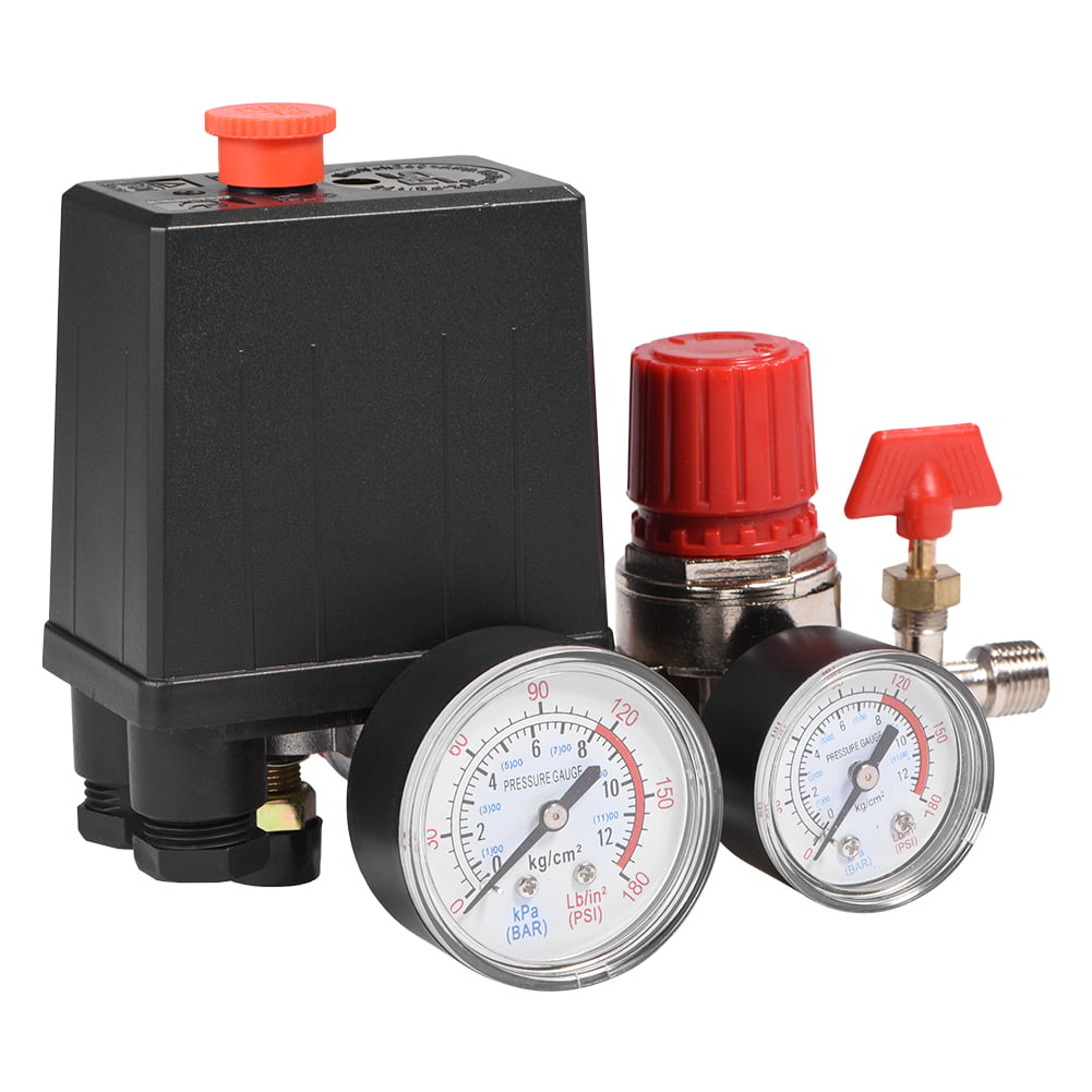 Aussel Air Compressor Pressure Switch Control Valve Regulator with Gauges for Fast Pressure Reduction