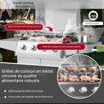 thumbnail image 4 of Barbecue à gaz propane à 4 brûleurs avec brûleur latéral, barbecue extérieur en acier inoxydable, 50 000 BTU, surface de cuisson de 460 po², 2 tables de préparation, thermomètre, armoire de, 4 of 8