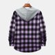 thumbnail image 4 of Men's Plaid Shirt Hooded Button Sweatshirt Men's Casual Fashion SweatshirtL, 4 of 4