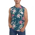 thumbnail image 2 of Picia Lilies Flowers mens Cotton Tank Undershirts , Moisture-wicking Ribbed Tanks, Lightweight Cotton Tank Undershirts-, 2 of 8