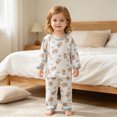 thumbnail image 2 of CAUYDY Little Kids Girl Pajamas Baby Clothing Soft Long Sleeve Tee Shirt and Pants Set Child Sleepers Toddler Outfits for Girls 24M 2T 3T 4T 5T Fall Winter Sizes 4-5 Years,Sky Blue, 2 of 7