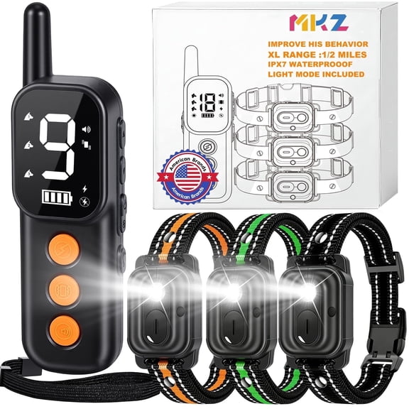 Charefin Dog Training Collar with Remote 3300FT for 3 Dogs, IPX7 Waterproof Rechargeable Training Collar with Beep, Vibration, Training Collar for Large Dogs, Small Dogs, Medium Dogs (10-120 lbs)