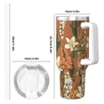 thumbnail image 4 of 40zo Ice Bar Cup With Handle Double Insulation Large Capacity Rust Prevention For Daily Travel And Other Scenes Yellow Background With Flowers, 4 of 8