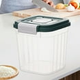 thumbnail image 1 of Contenedores de almacenamiento dispensadores de arroz, cubo de arroz con taza medidora, recipiente hermético de cocina para cereales, granos, harina, Verde 5kg, 1 of 8