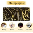 thumbnail image 3 of Gold Black Marble Desk Mat,Large Gaming Mouse Pad,Non-Slip Rubber Base Mousepad with Stitched Edges,Waterproof Mouse Mat Desk Pad for Work, Game, Office (31.5x15.7 in), 3 of 6