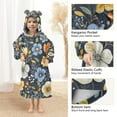 thumbnail image 3 of FORMRS Wearable Blanket Hoodie with Sleeves for Kids Cozy Flannel Sweatshirt, Navy Floral Pattern, 3 of 7