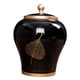 thumbnail image 1 of Tarro de jengibre de cerámica, jarrón decorativo de cerámica para el hogar, contenedor para almacenar alimentos. Negro, 1 of 9