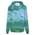 thumbnail image 5 of TFEOQRY Hooded Sweatshirts for Women Loose Halloween Related Printed Pullover Long Sleeve Hooded Tops Sweatshirt Blue, 5 of 7