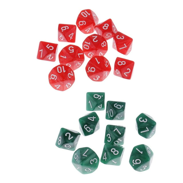 Dados De 10 Caras De Plástico Duradero De Los Colores D10 Para El Paquete Del Juego Del Tablero De La Barra Del Partido De 20 20 piezas 16 cm Macarena Juego de dados polihédricos