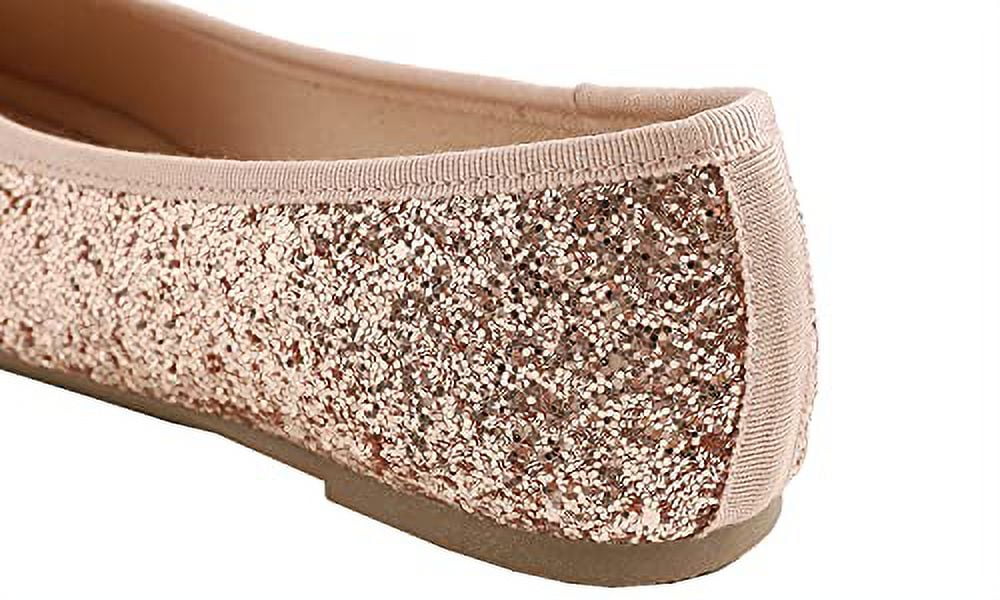 Rose gold sequin clearance flats