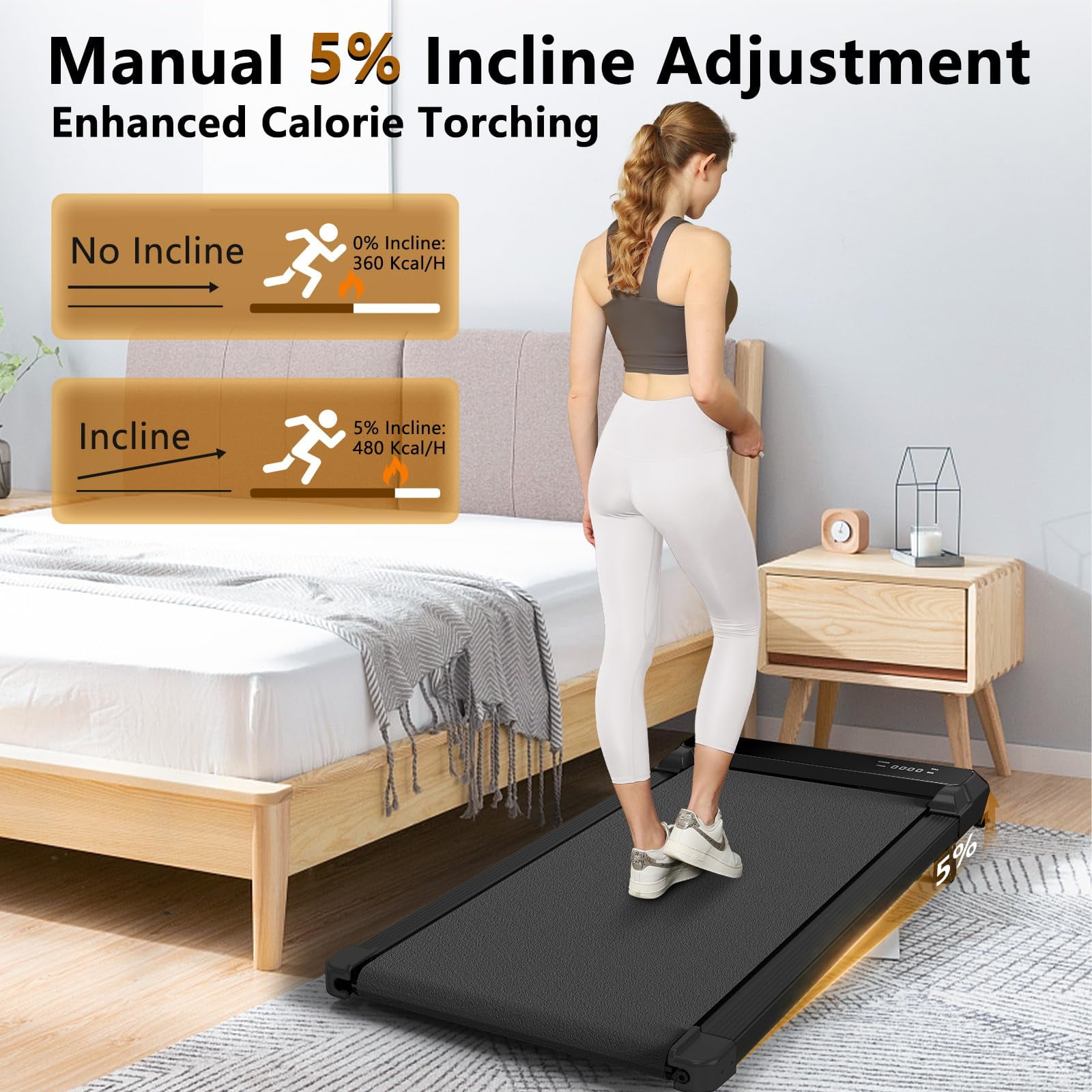 JURITS Folding Electric Treadmill, Lightweight, Compact, Powerful Motor, 2.5 HP, 265LBS Capacity, Display, Connectivity