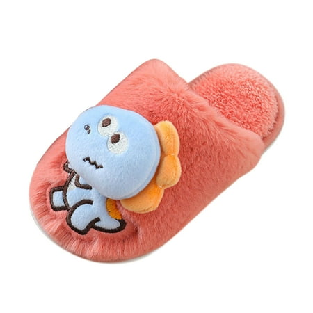 

MQLKF Dinosaur Slippers For Girls Boys Memory Foam Comfy House Slippers Kids Winter Warm Indoor Shoes Casual Cute Lightweight Toddle Slippers Sandals