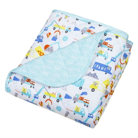 Trend Lab Construction Digger Quilted Jersey Multicolor Baby Blanket