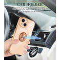 thumbnail image 5 of for Pink iPhone 15 Case with Ring Holder Kickstand [with Magnetic] Soft TPU Bumper, Glitter Gold Electroplated Cover Full Camera Protective Phone Case for iPhone 15 2023, 5 of 14