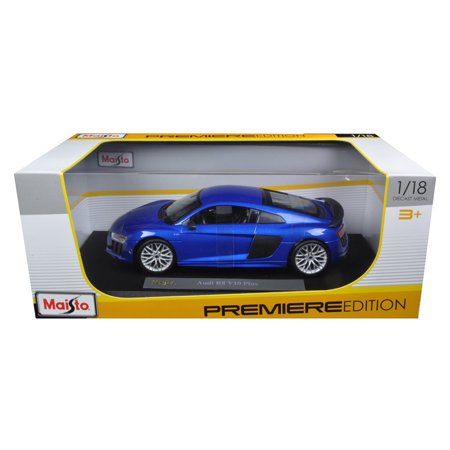 Audi R8 V10 Plus Blue 1/18 Diecast Model Car by Maisto