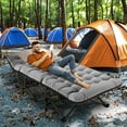 thumbnail image 4 of MOPHOTO XXL Oversized 78" Camping Cot for Adults, Portable Folding Bed Rollaway Guest Bed with Mattress & Carry Bag, Double Layer Oxford Strong Sleeping Cots, Heavy Duty Cot Support 900 bls, 4 of 11