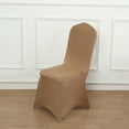 thumbnail image 4 of BalsaCircle 25 Taupe Spandex Stretchable Banquet Solid Chair Covers Slipcovers, 4 of 8
