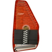 Oscar Schmidt 21 Chord Classic Autoharp, Quilted Maple Top, Trans Red, OS12CQTR